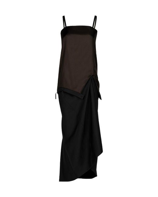 Maison Margiela Black Panelled Midi Strap Dress