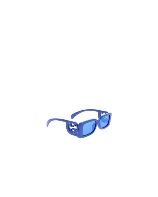 Gucci Blue Eyewear Rectangular Frame Sunglasses