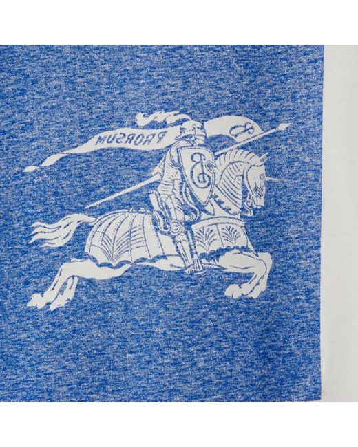Burberry White Equestrian Knight Cotton T-Shirt