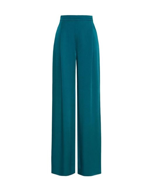 Max Mara Blue Pleated Casual Pants