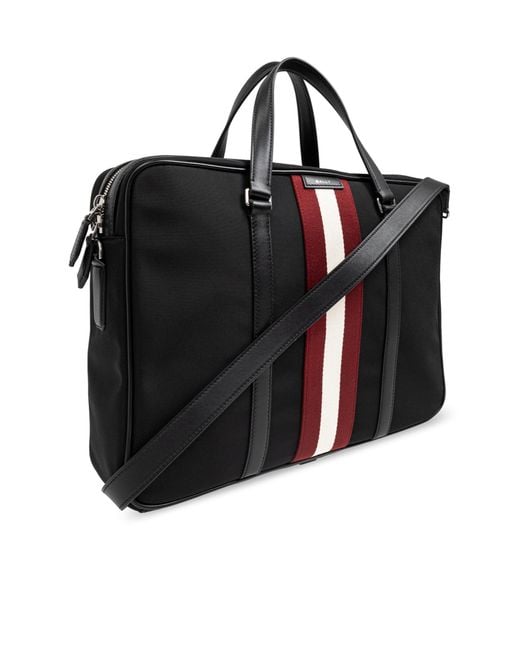 Bally Black Logo Briefcase for men