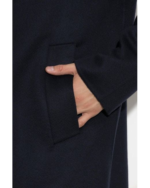 Kiton Blue Collared Long-Sleeved Coat for men