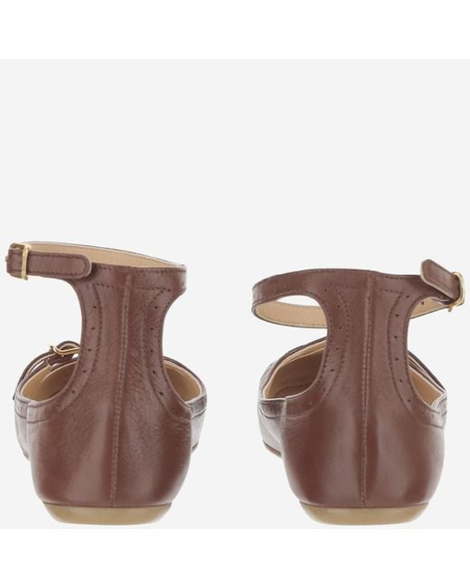 Chloé Brown Chloé Ankle Strap Ballet Flats