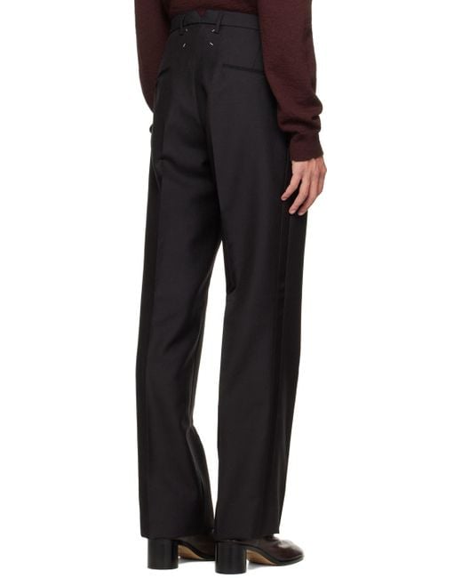 Maison Margiela Black High-Waist Pleated Trousers for men