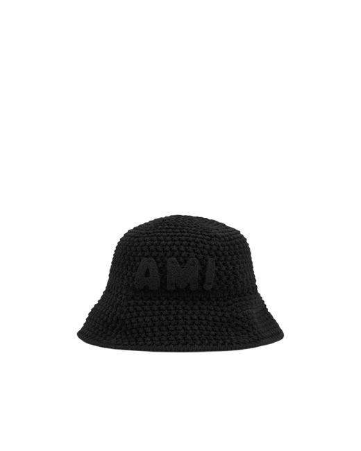 AMI Black Ami Logo Patch Bucket Hat for men