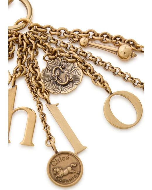 Chloé Metallic Chloé Symbols Logo Bag Charm