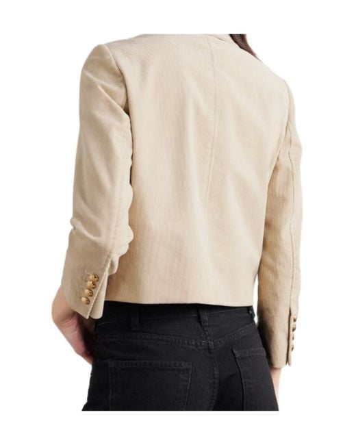 Nili Lotan Natural Chamonix Cropped Cotton-Blend Corduroy Jacket