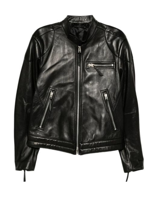 Tom Ford Black Leather Biker Jacket for men
