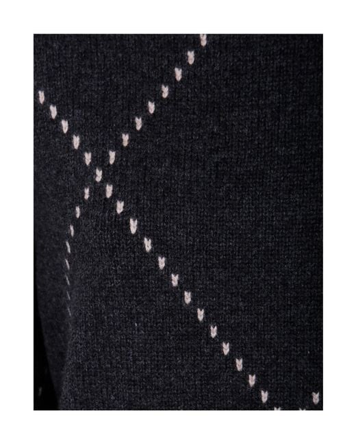 Gran Sasso Blue Diamond-Pattern Wool Sweater for men