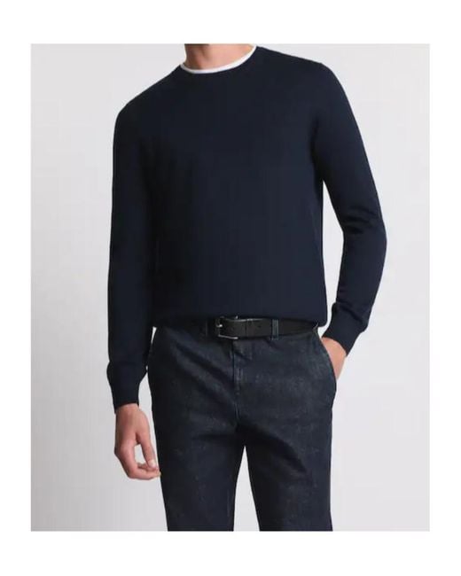Fay Blue Round-Neck Jumper for men