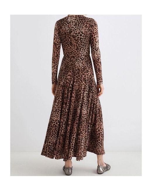 Marella Brown Printed Tulle Dress