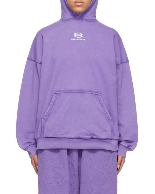 Balenciaga Purple Unity Logo Hoodie