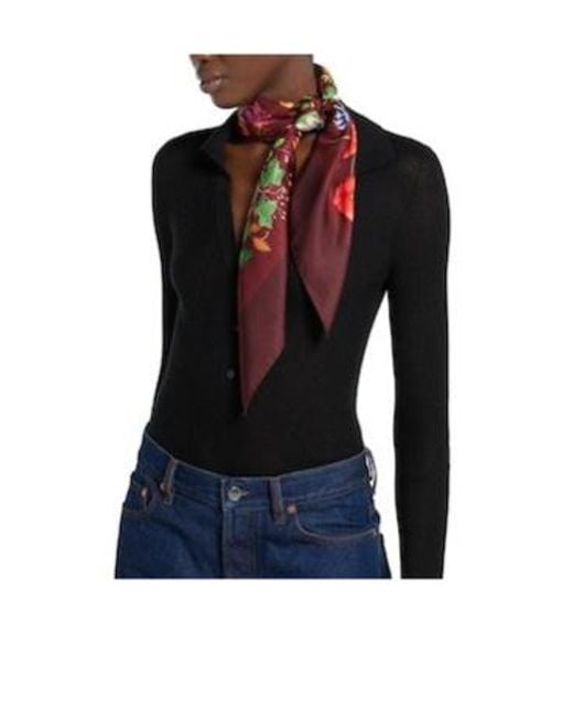 Gucci Red Printed Twill Scarf