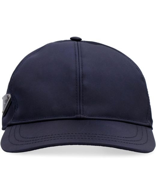 Prada Blue Logo Plaque Baseball Cap for men