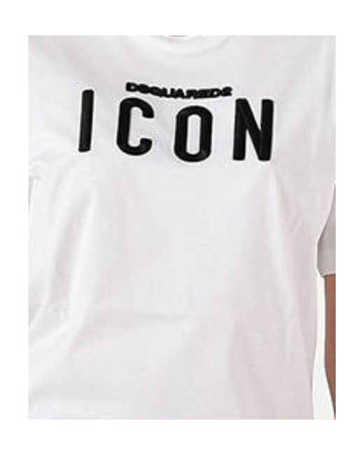 DSquared² White Logo Details T-Shirt Dress