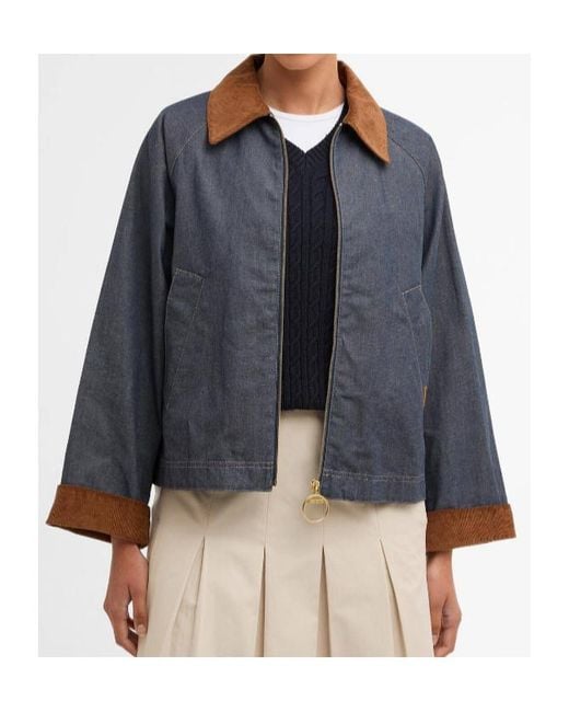 Barbour Blue Zipped Denim Jacket