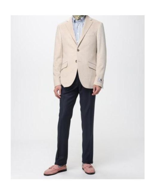 Etro Natural Paisley-Lined Cashmere Jacket for men
