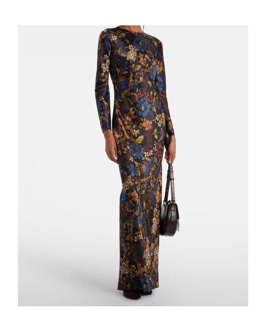 Veronica Beard White Gemma Floral Silk-Blend Maxi Dress
