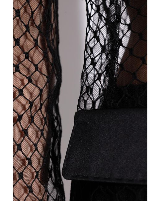 Dolce & Gabbana Black Single-Breasted Mesh Tuxedo Jacket