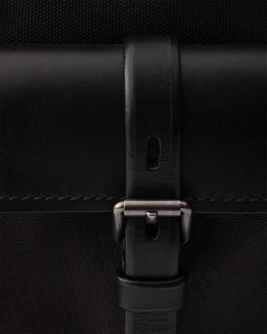 Prada Black Route Large Canvas And Leather Tote Bag