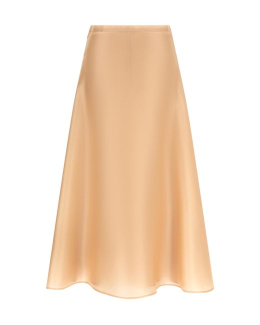 Alberta Ferretti Natural Flared Midi Skirt