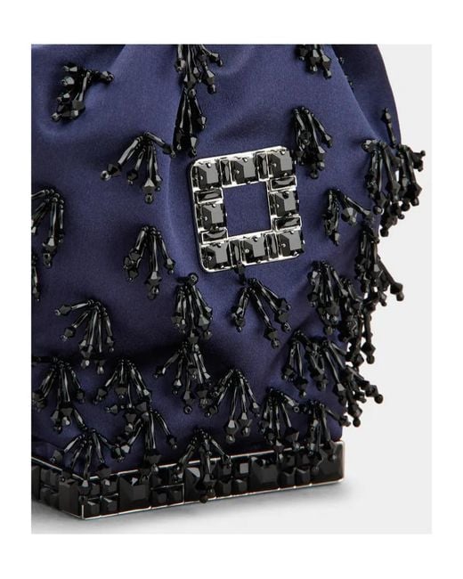 Roger Vivier Blue Drawstring Bucket Bag