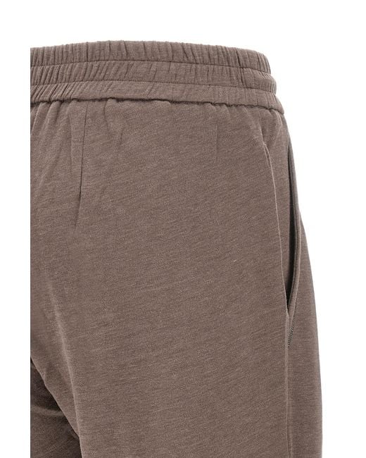 Brunello Cucinelli Gray Drawstring Tapered Sweatpants