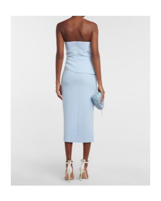 Safiyaa Blue Delani Peplum Midi Dress