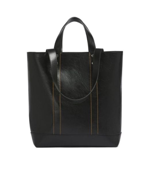Marni Black Leather N/S Tote Bag for men