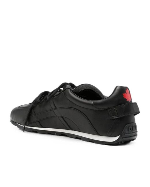DSquared² Black Lace-Up Low-Top Casual Shoes for men
