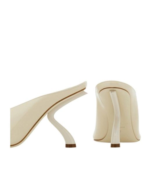 Ferragamo White Ferragamo Itaca Sculpted-Heel Mules