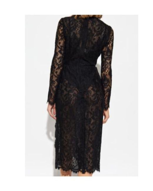 Dolce & Gabbana Black Lace Midi Dress
