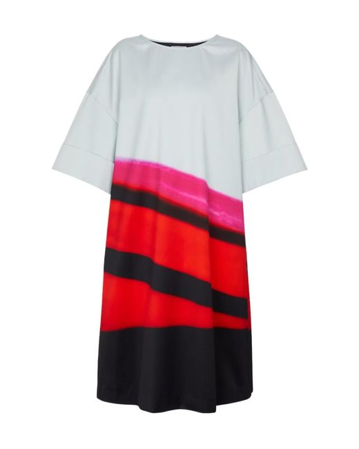 Dries Van Noten Red Short-Sleeved Dress