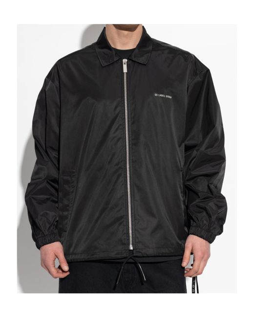 44 Label Group Black Logo Emblazoned Jacket for men