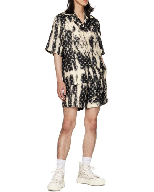 Amiri Gray Abstract-Print Silk Track Short for men