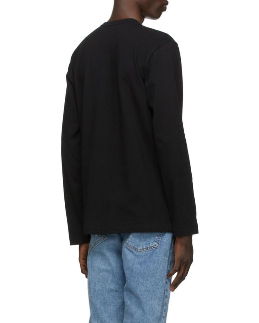 COMME DES GARÇONS PLAY Black Embroidered Logo T-Shirt for men