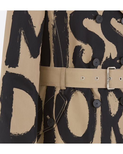 Dior Natural Christian Double-Breasted Belted Coat