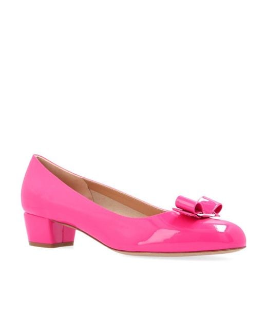 Ferragamo Pink Bow Low Heel Shoes