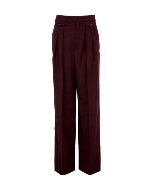 Chloé Purple Straight Pleated Pants