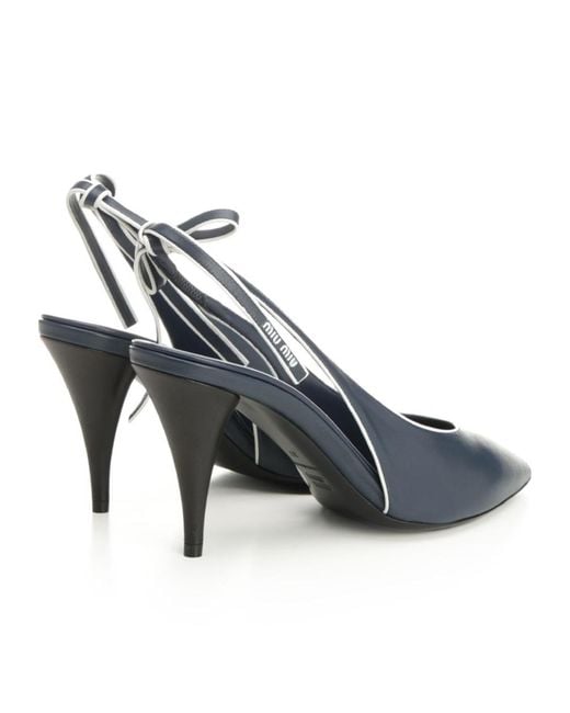 Miu Miu Blue Slingback High Heel Sandals