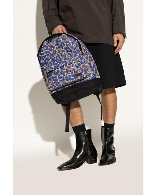 Issey Miyake Blue Geometric Pattern Backpack for men
