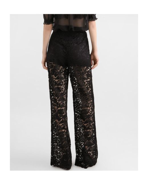 Dolce & Gabbana Black Lace Casual Pants