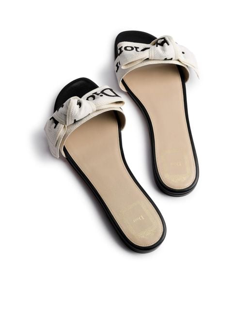 Dior White Round-Toe Flat Sandals