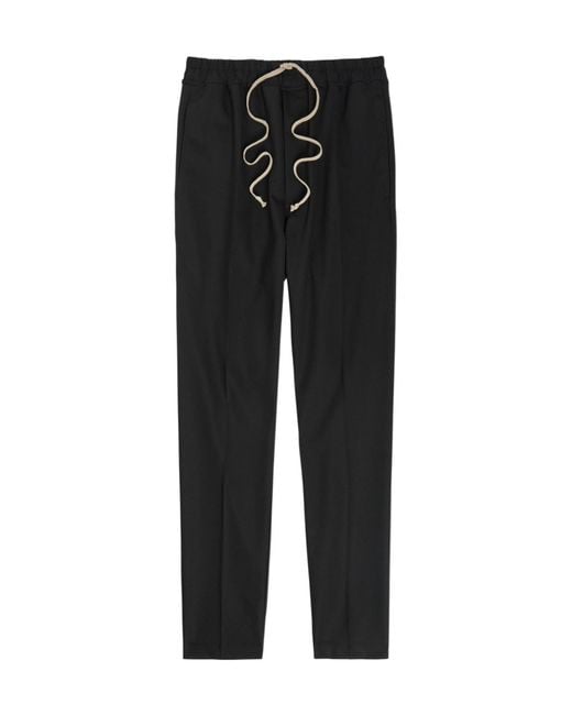 Rick Owens Black Slim-Leg Stretch-Wool Sweatpants for men