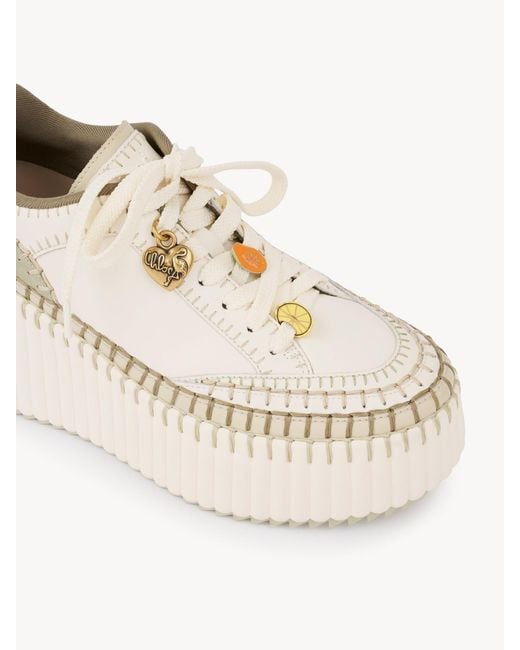 Chloé Natural Chloé Nama Wedge Sneakers