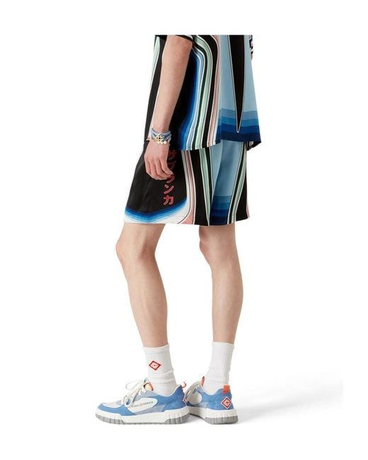 Casablanca Blue Graphic Mountain Shorts for men