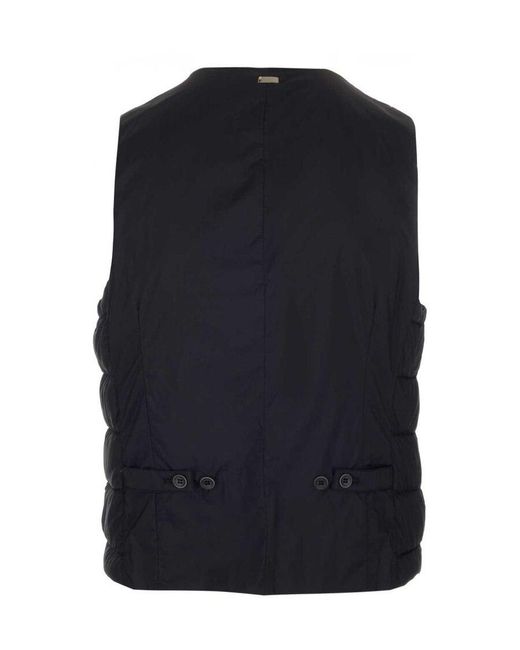 Herno Blue Padded Button-Up Gilet for men
