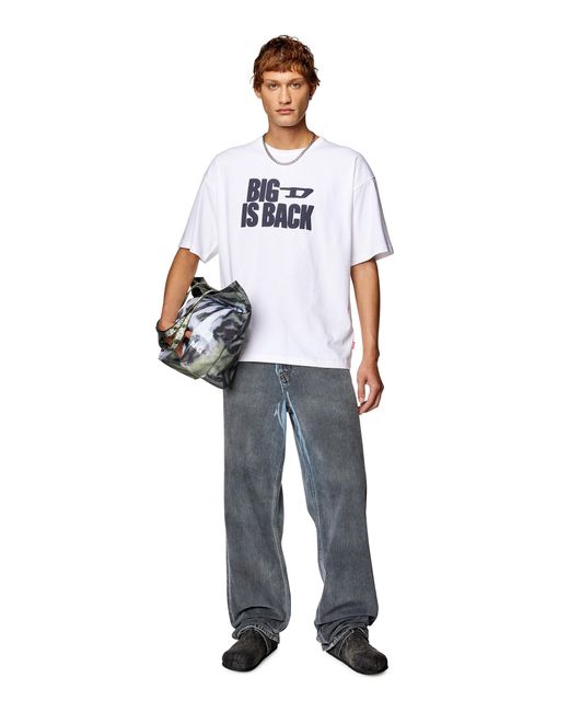 DIESEL White T-Boxt-Back Cotton T-Shirt for men