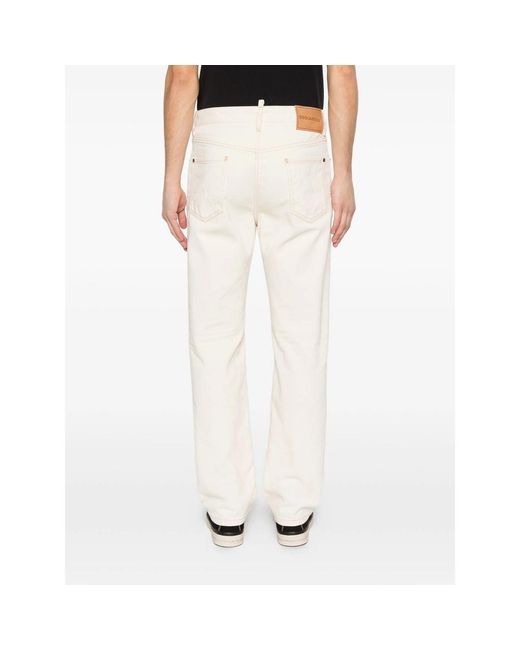 DSquared² White Distressed Slim Jeans for men