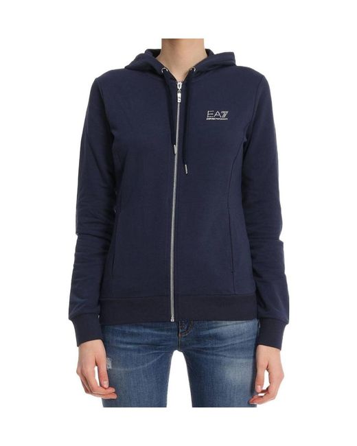 EA7 Blue Logo Details Casual Jacket